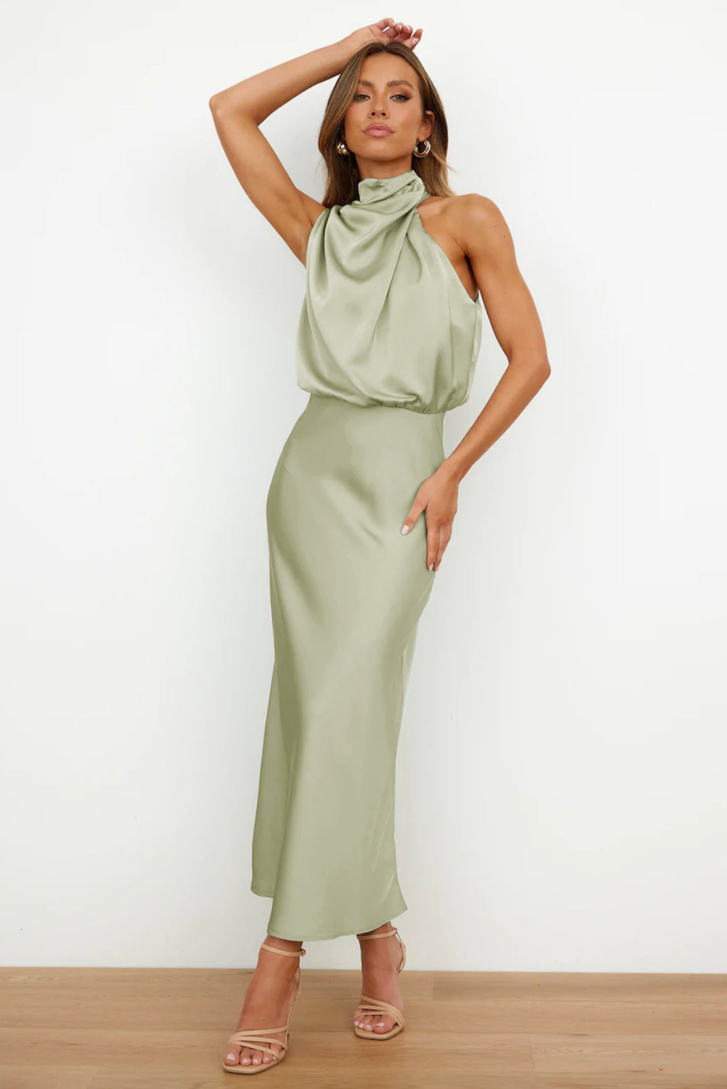 Chelsea | Satin Halter Slip Dress