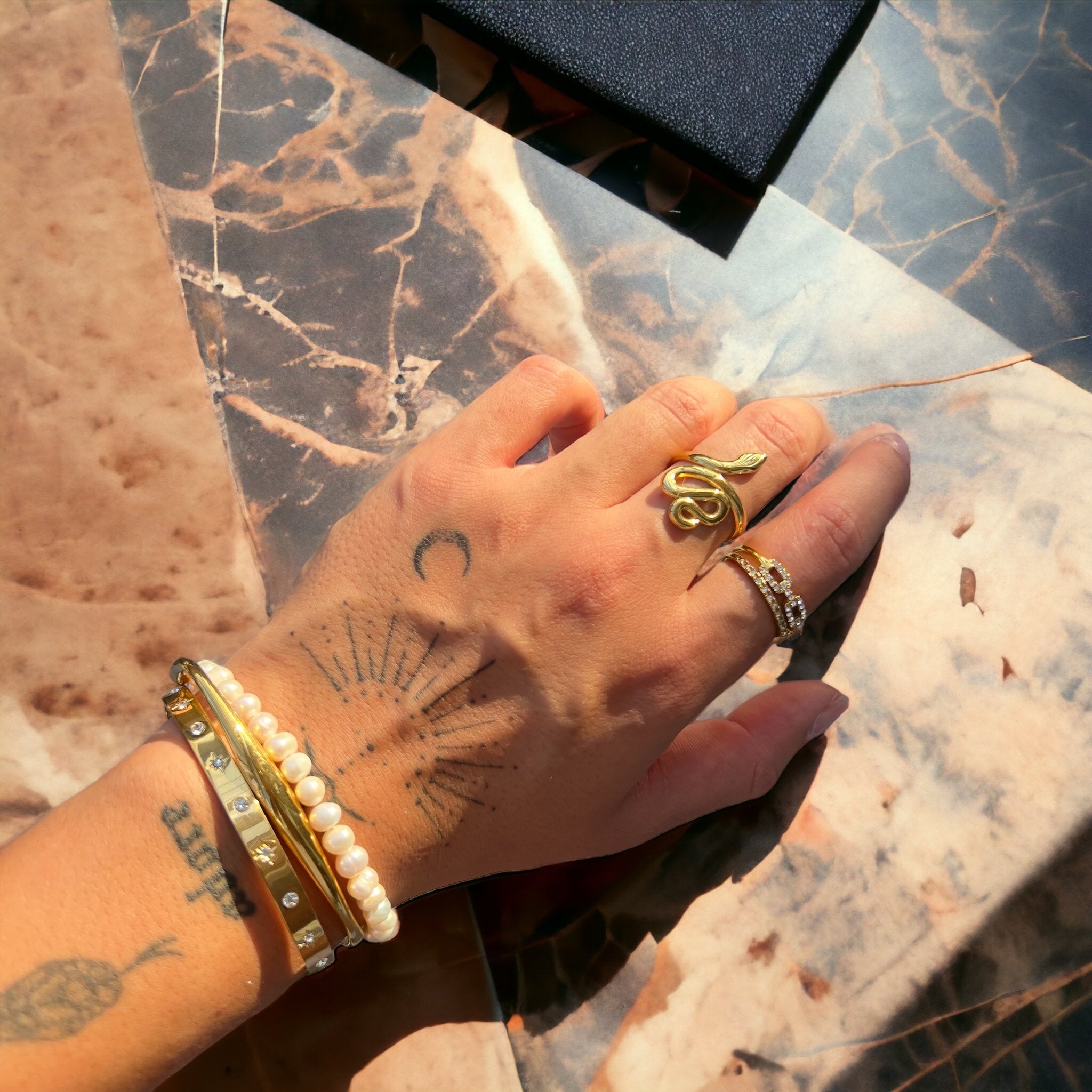 Christel | 18K Gold Plated Snake Ring