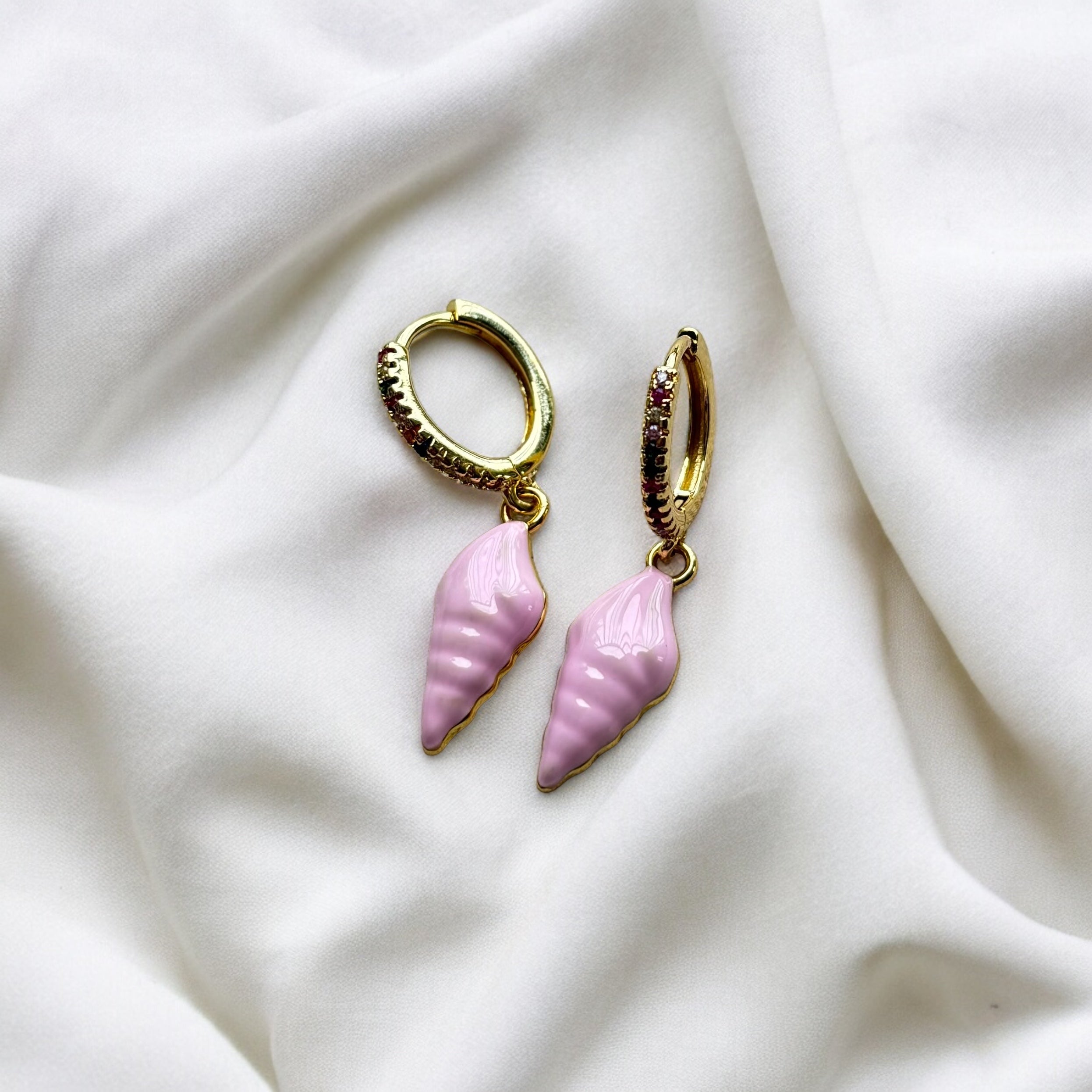 Nanci | Coral Handmade Gold Hoops