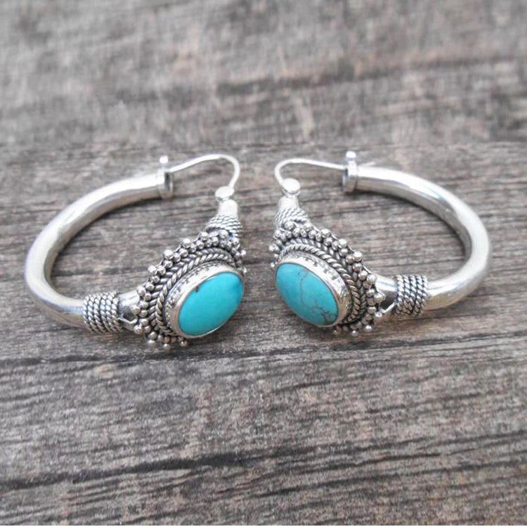 Adele | Sterling Silver Turquoise Drop Earrings