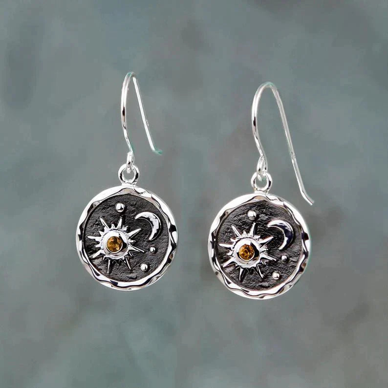 Rosie | Boho Sun Moon Drop Earrings