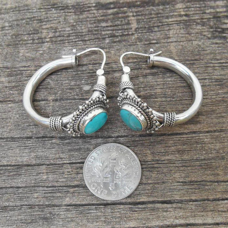 Adele | Sterling Silver Turquoise Drop Earrings