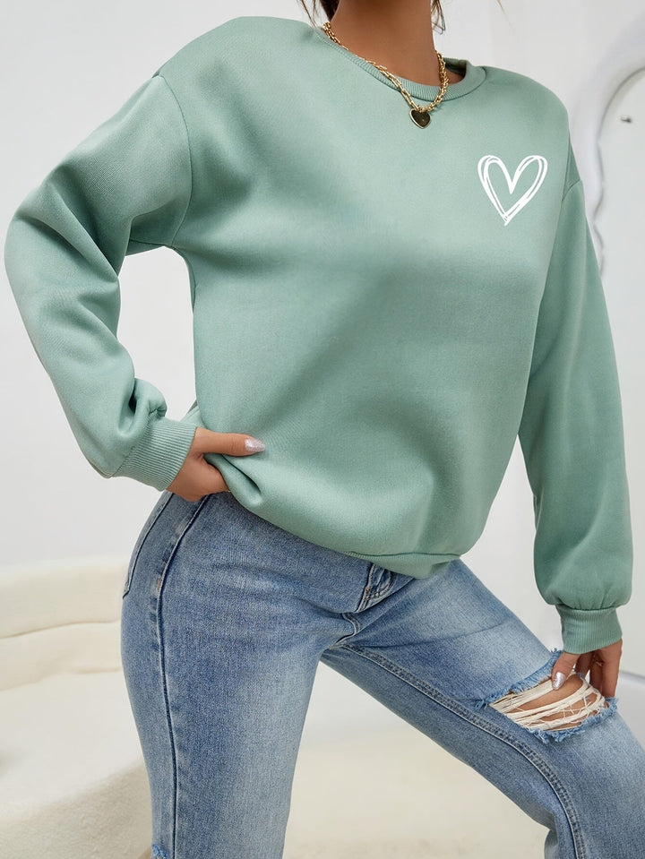 Céleste | Minimalist Heart Embroidery Sweatshirt