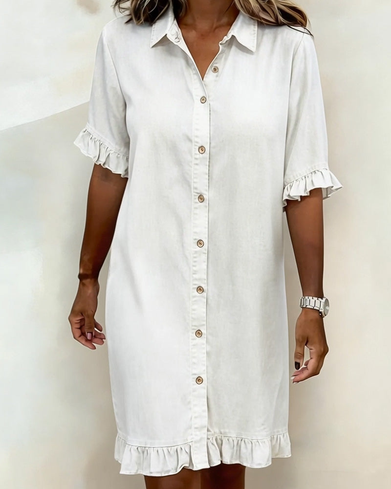 Anna | Ruched Denim Mini Dress