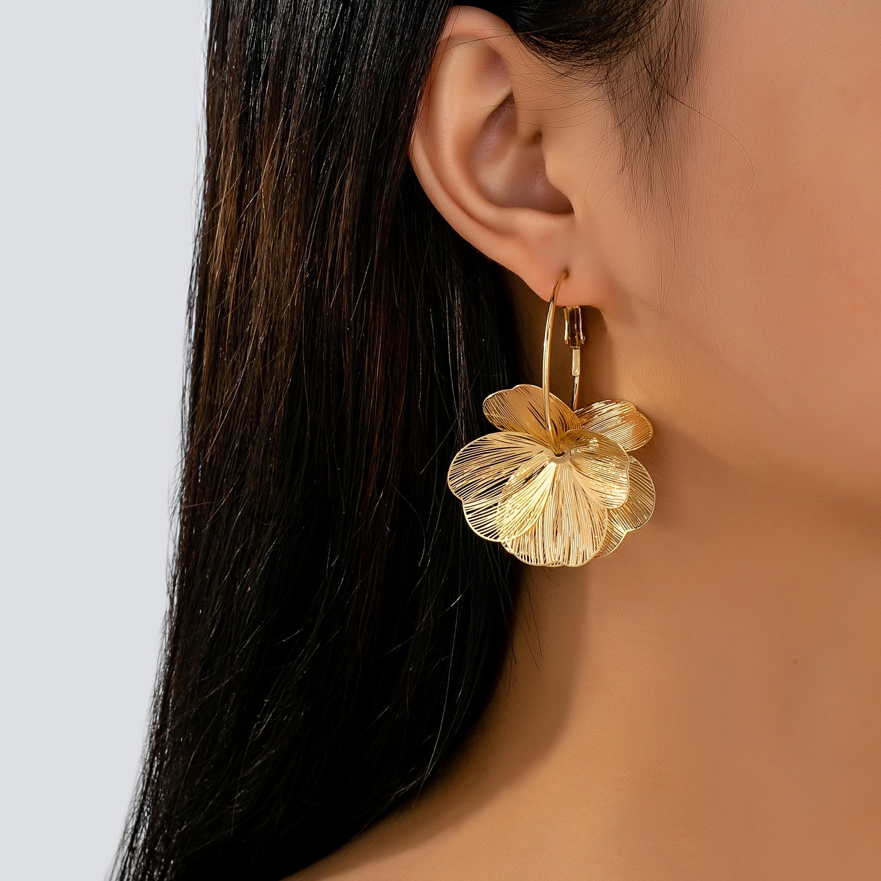Eden | Bold Hollow Gold Drop Earrings