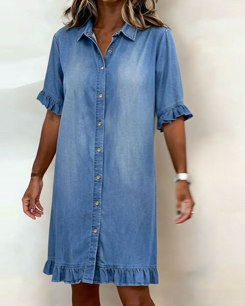 Anna | Ruched Denim Mini Dress