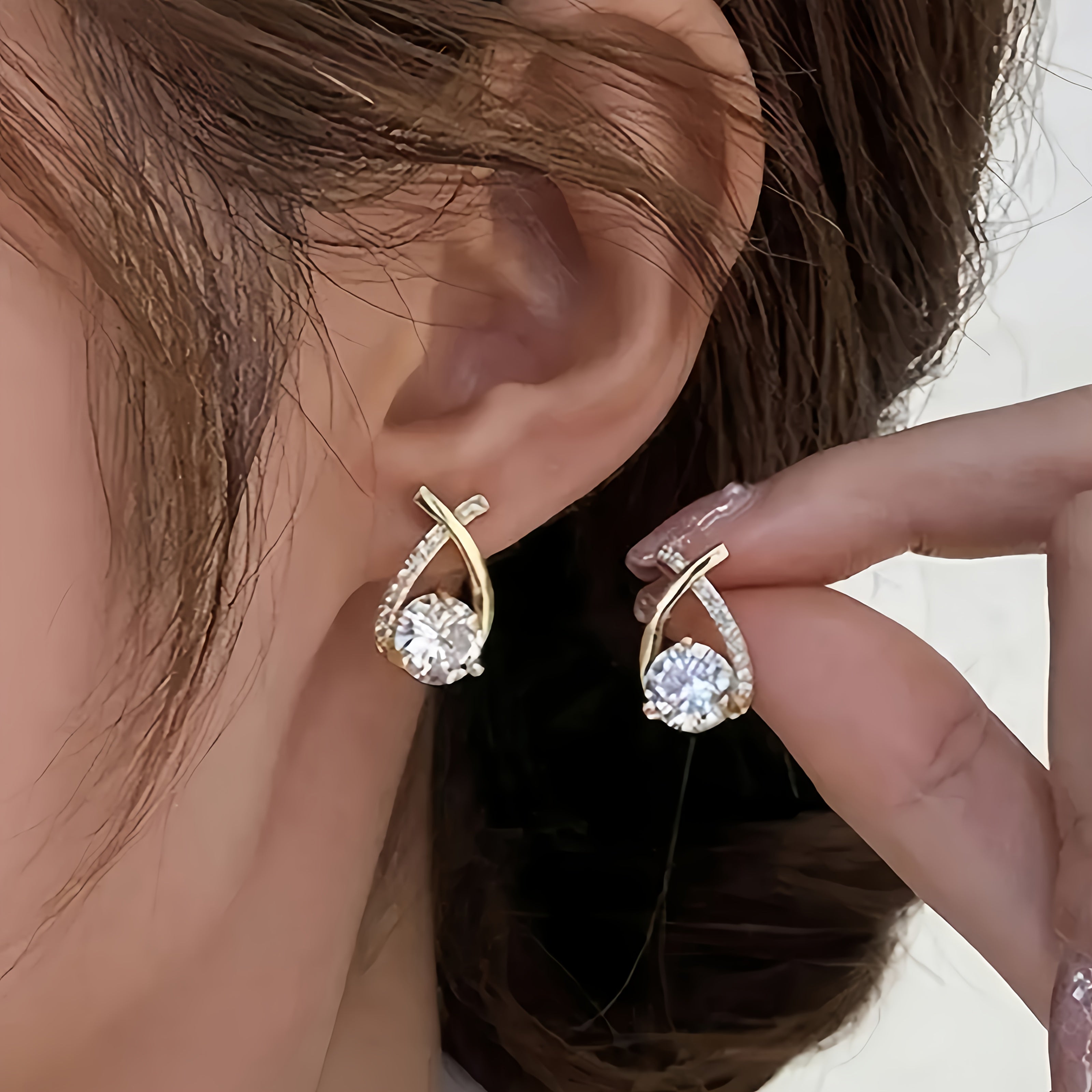 Ulani | Golden Cross Zirconia Studs