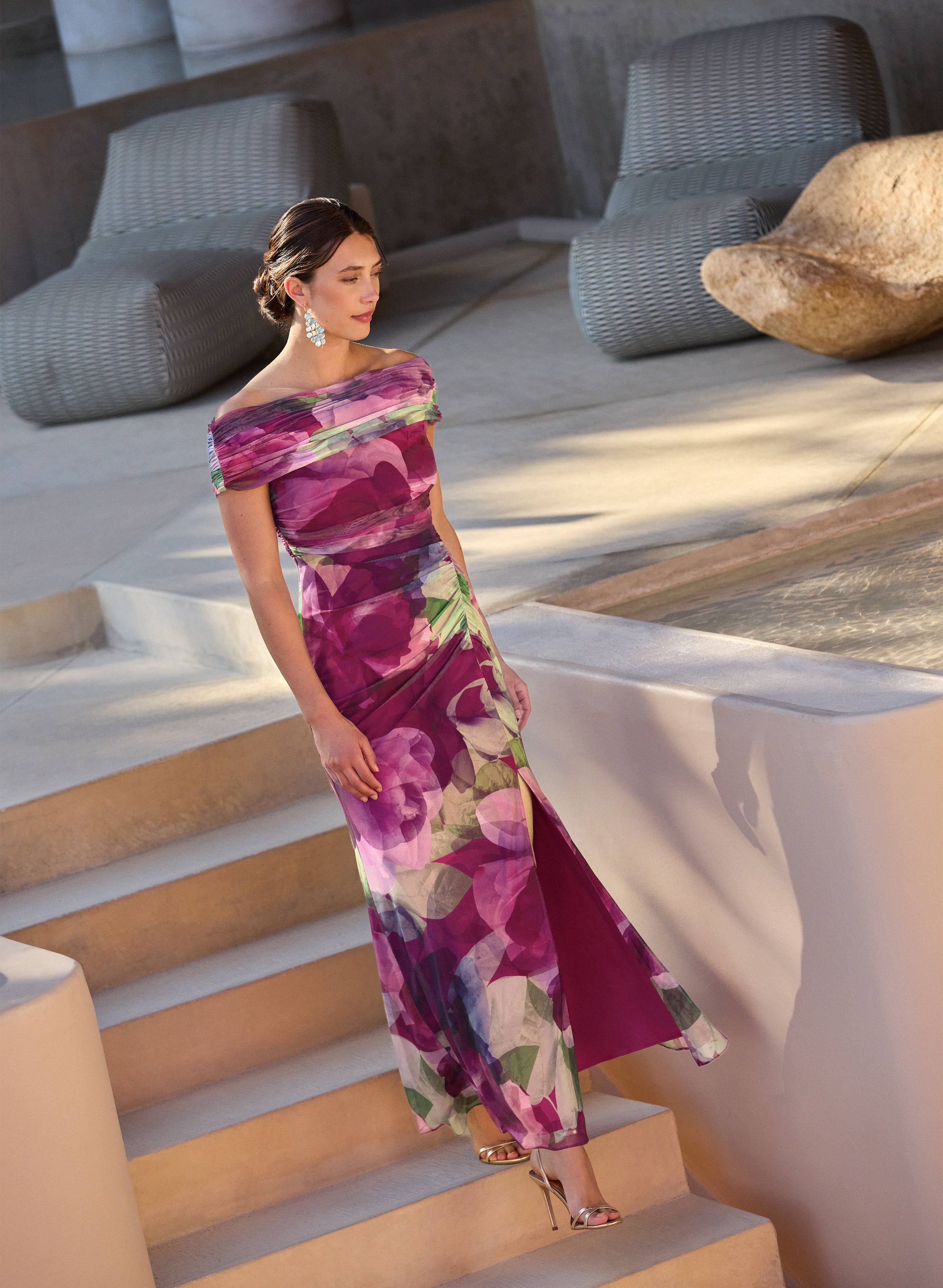 Rylee | Off-Shoulder Floral Mesh Dress