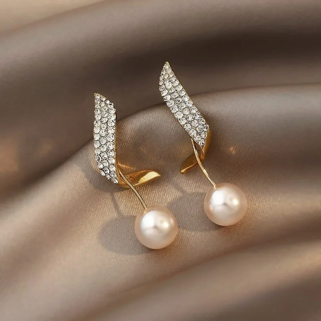 Patrice | Gold Pearl Drop Earrings