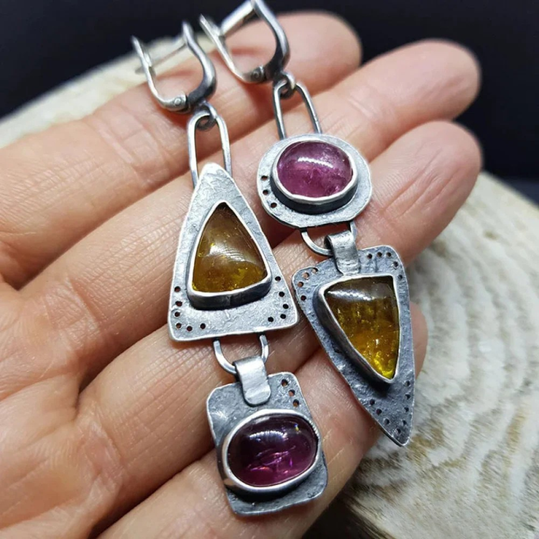 Mae | Geometric Triangle Drop Earrings