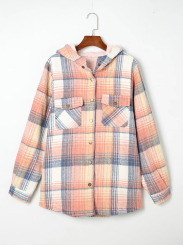 Vivienne | Sherpa-Lined Plaid Hooded Jacket