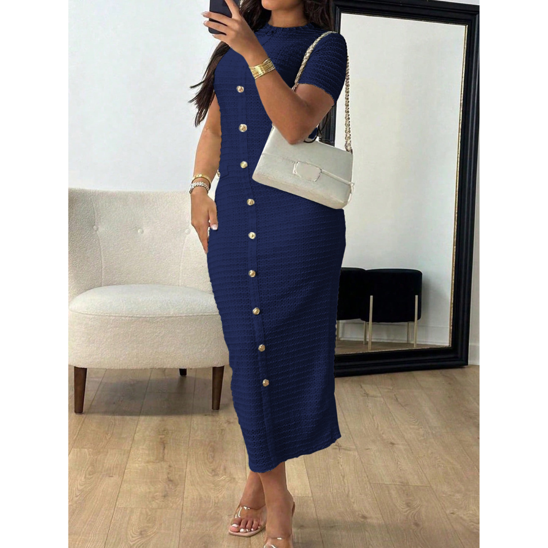 Céleste | Crew Neck Formal Midi Dress