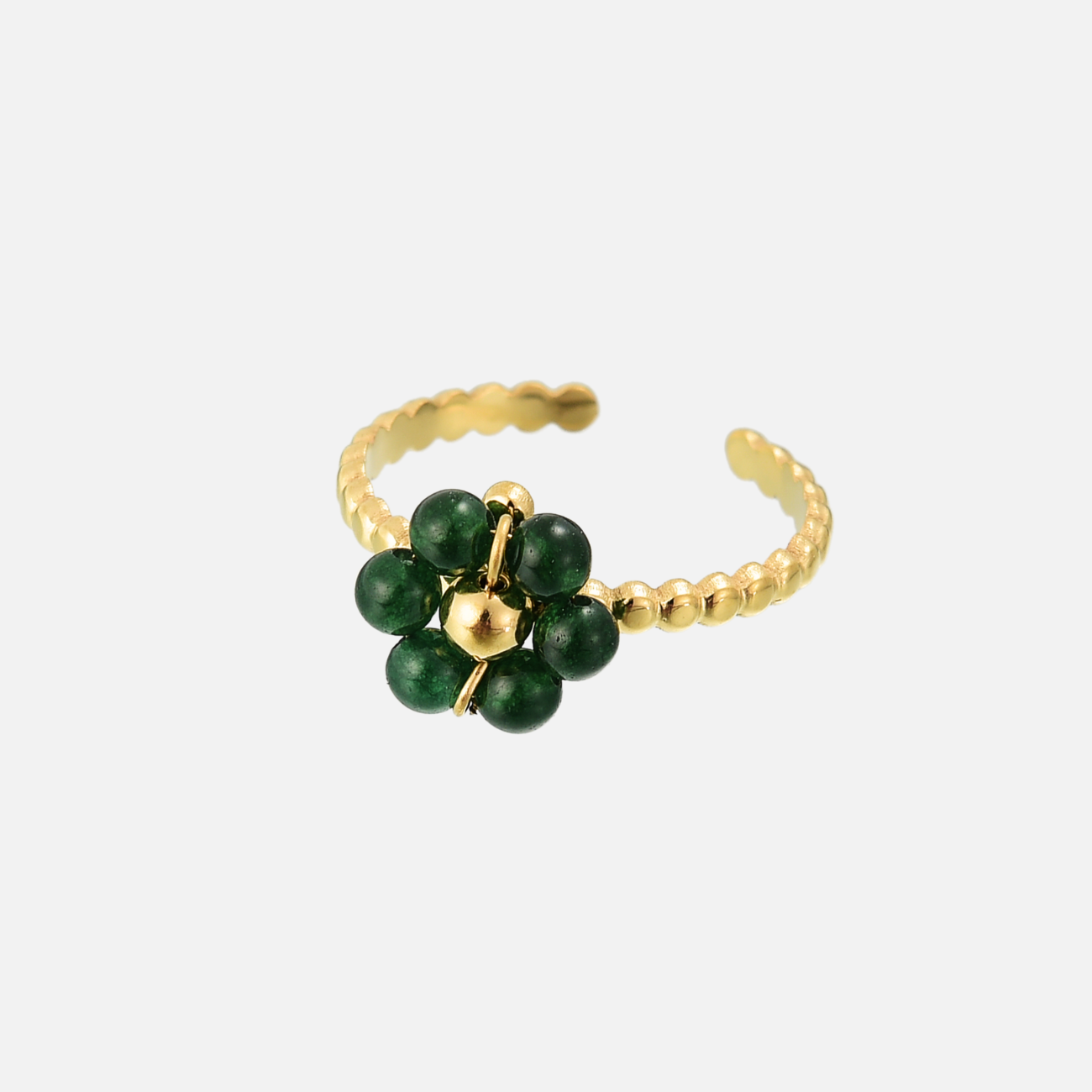 Pernella | Adjustable Jade Bead Ring