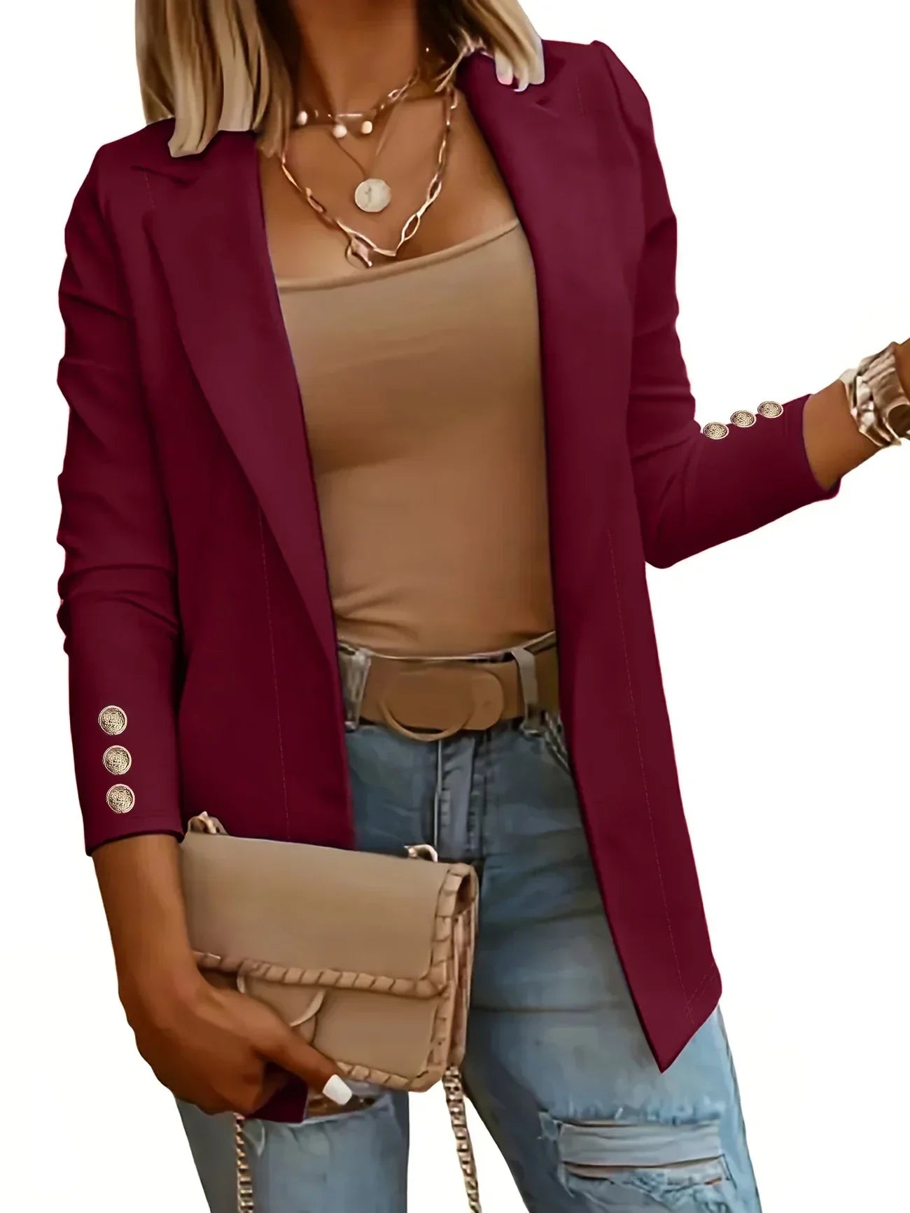 Céleste | Chic Open Front Draped Jacket