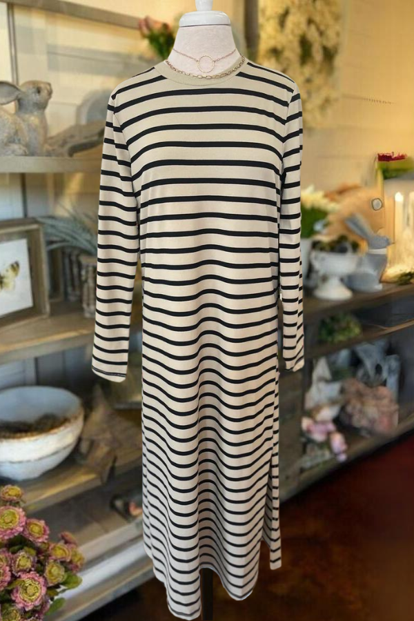 Bellamy | Striped Cotton Knit Midi Dress