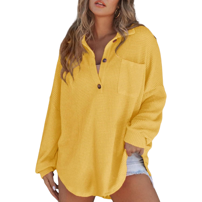 Céleste | Lightweight Button V-Neck Tunic
