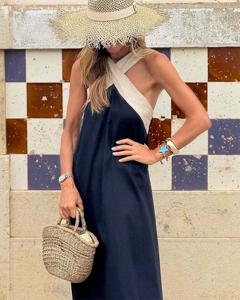 Candace | Open-Back Halterneck Evening Dress