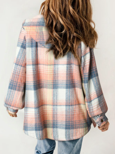 Vivienne | Sherpa-Lined Plaid Hooded Jacket