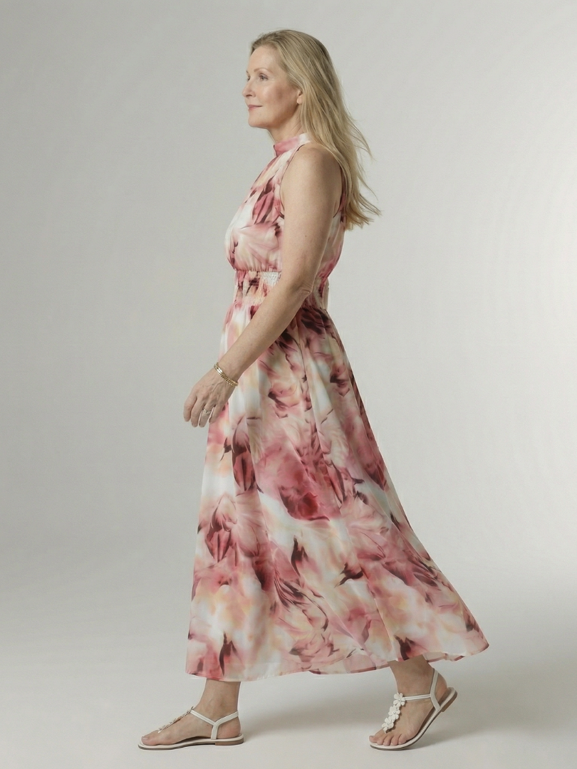 Rayna | Gathered Halter Midi Dress