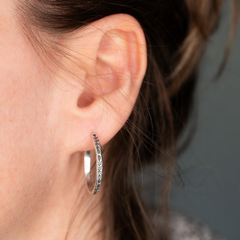 Marina | Silvery Statement Hoop Earrings