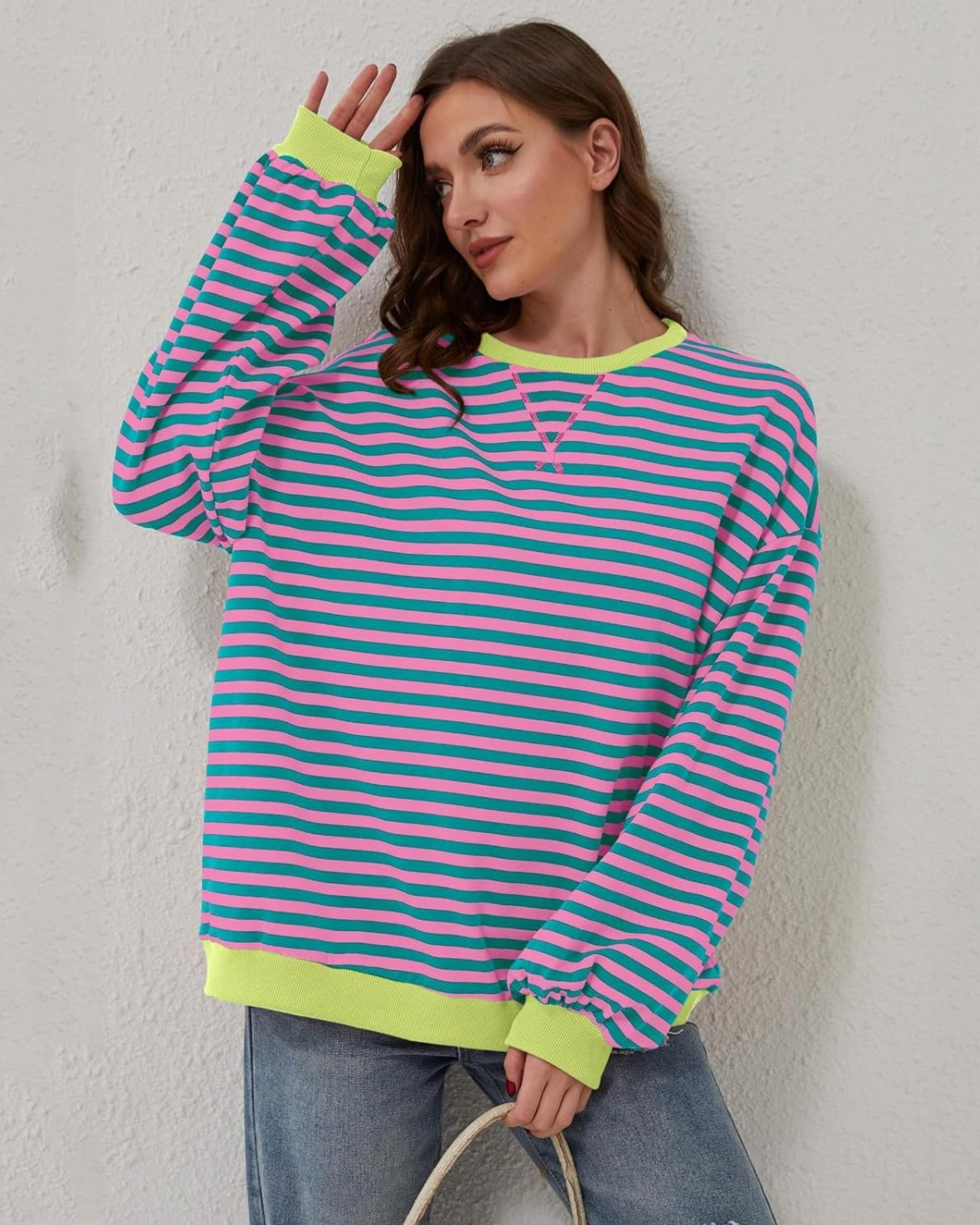 Camille | Striped Oversized Cozy Sweatshirt