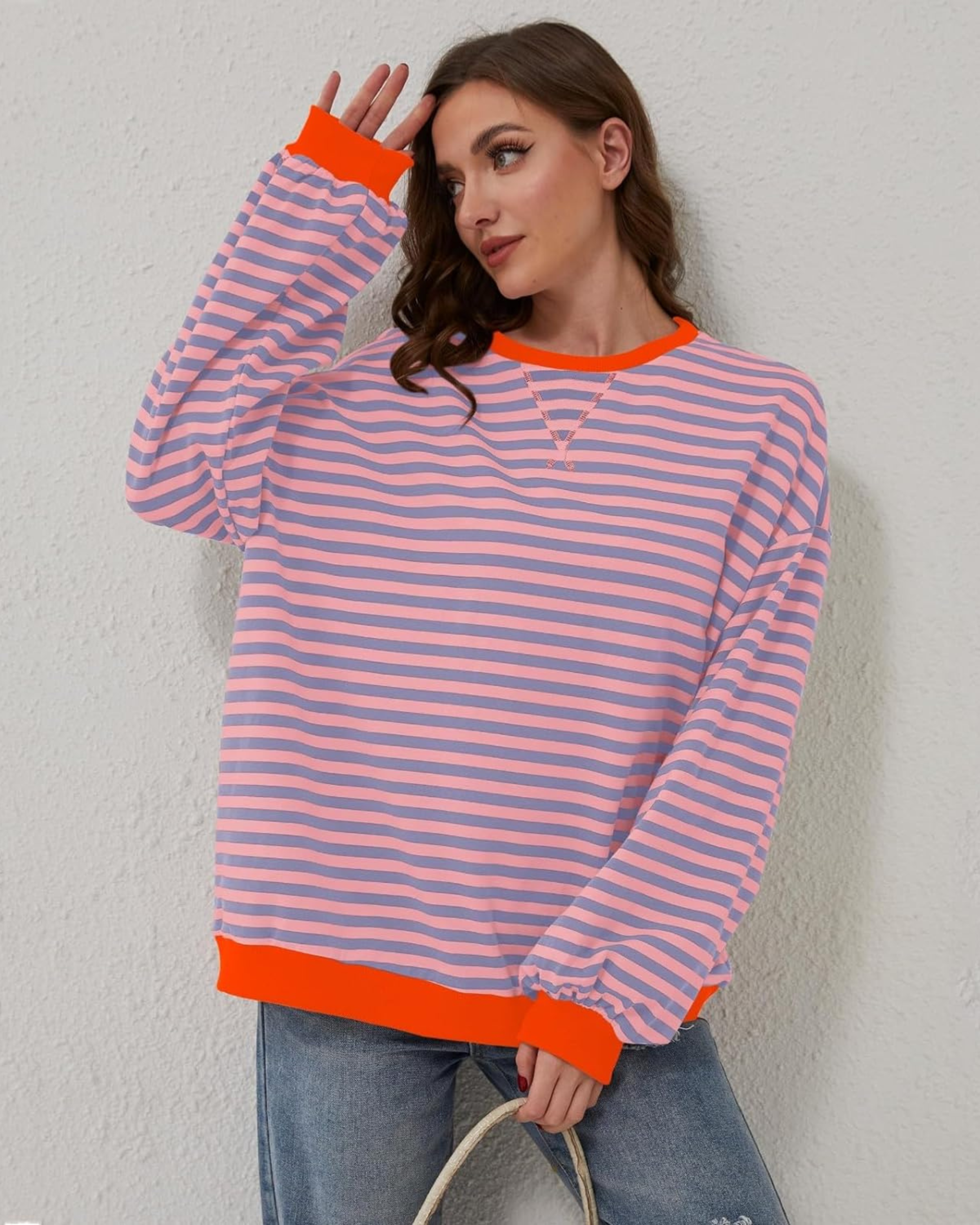 Camille | Striped Oversized Cozy Sweatshirt