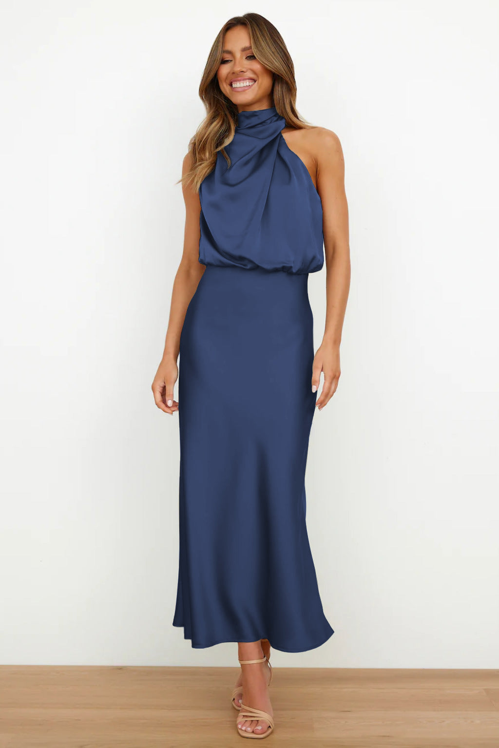 Chelsea | Satin Halter Slip Dress