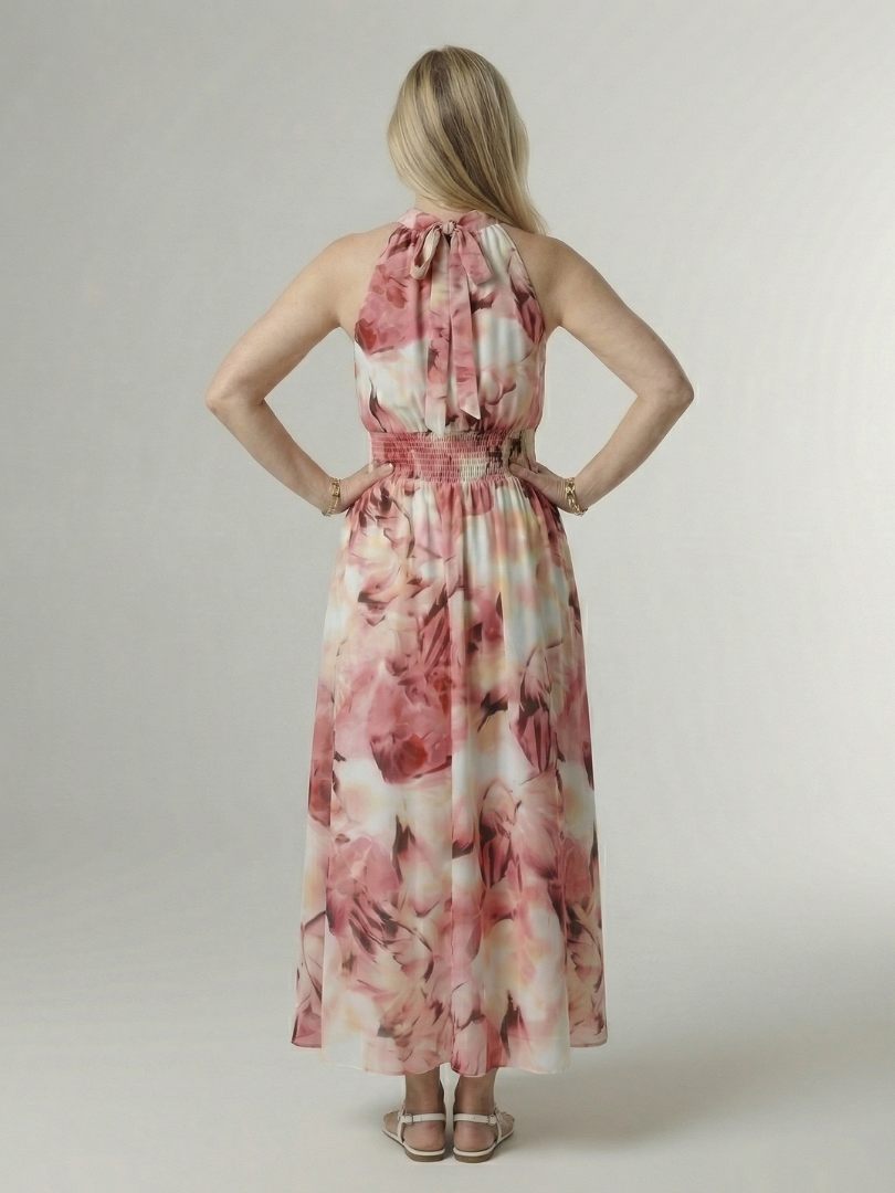 Rayna | Gathered Halter Midi Dress