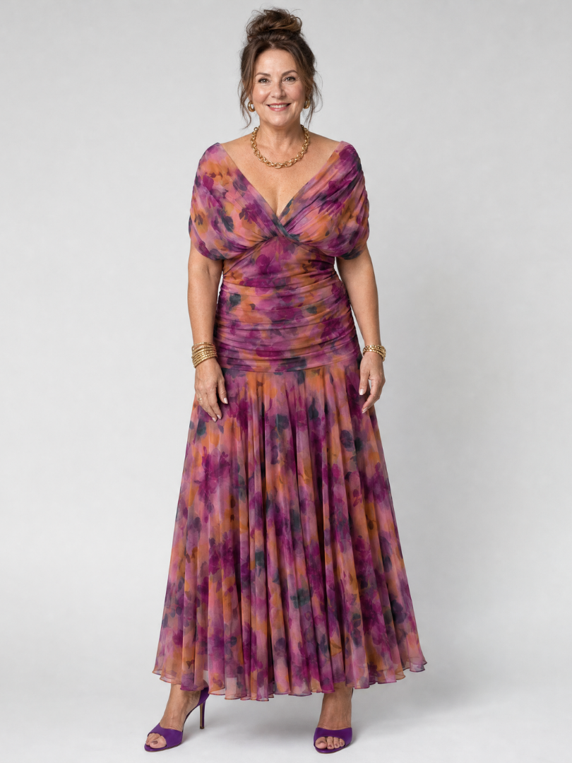 Treva | Off Shoulder Flow Midi Dress