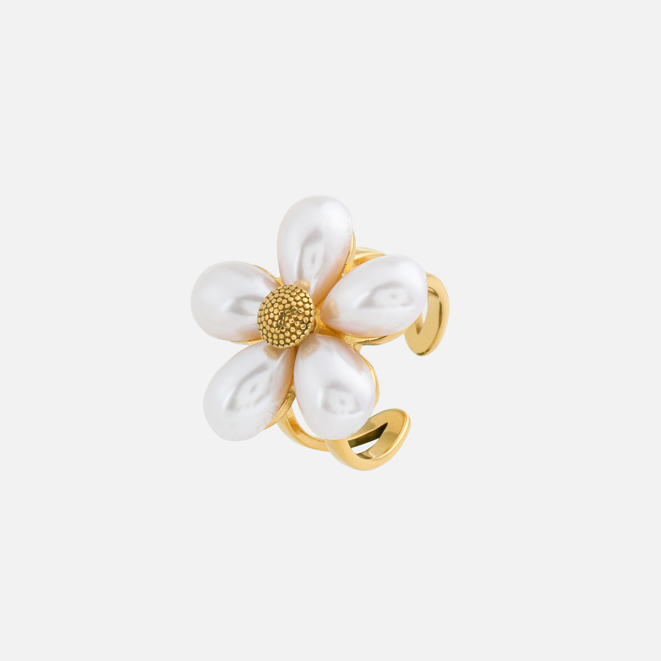 Susanna | Floral Pearl Adjustable Ring