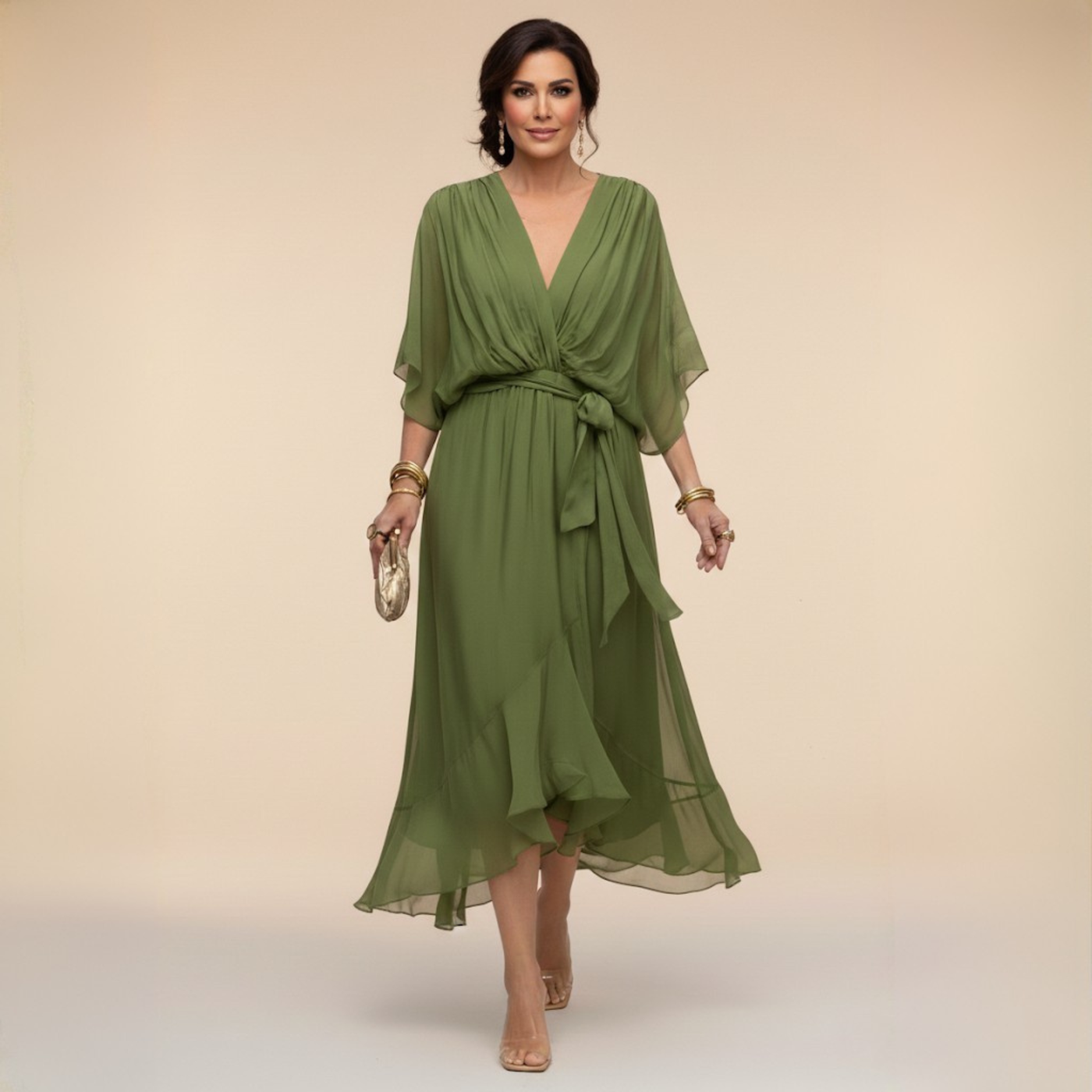 Tatiana | Lightweight Wrap Midi Dress