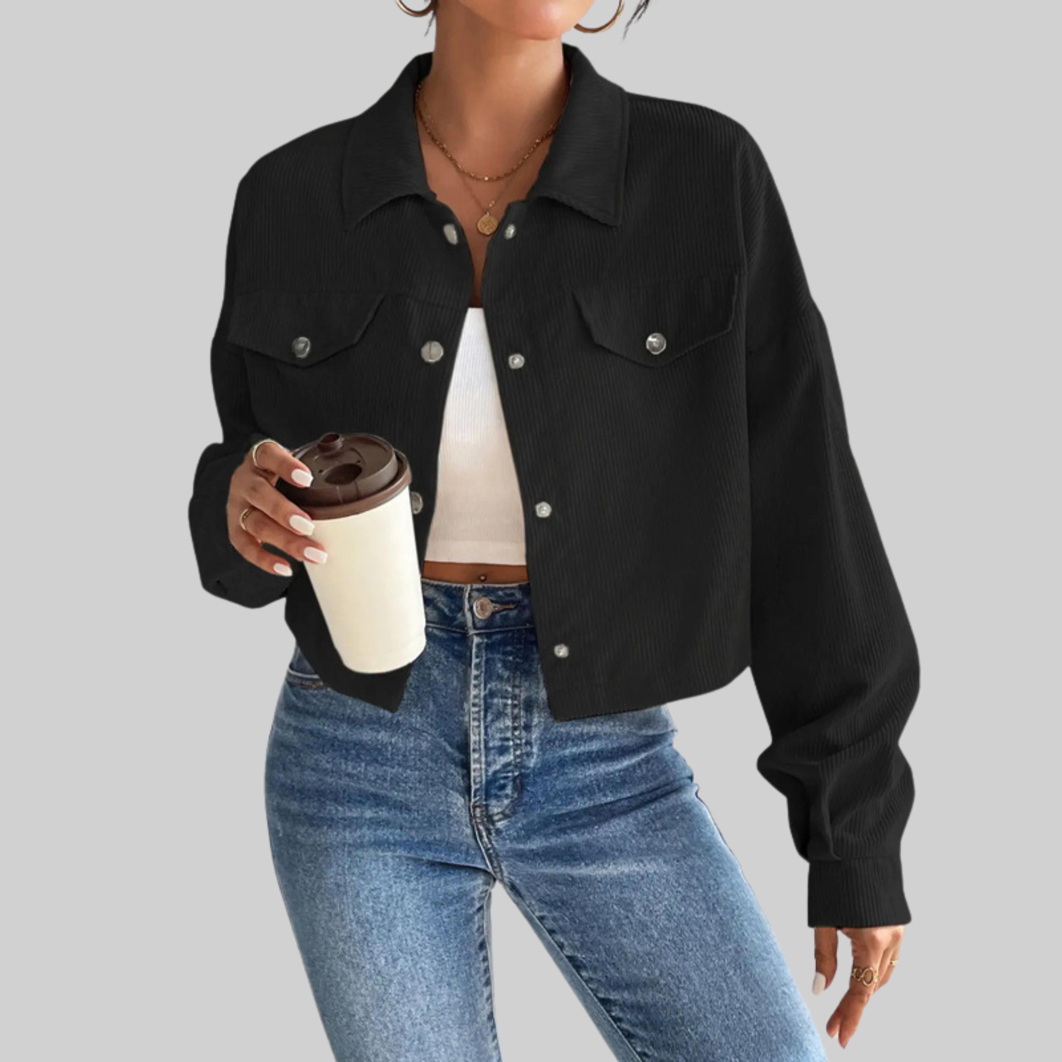 Estrella | Classic Collared Button-Front Jacket