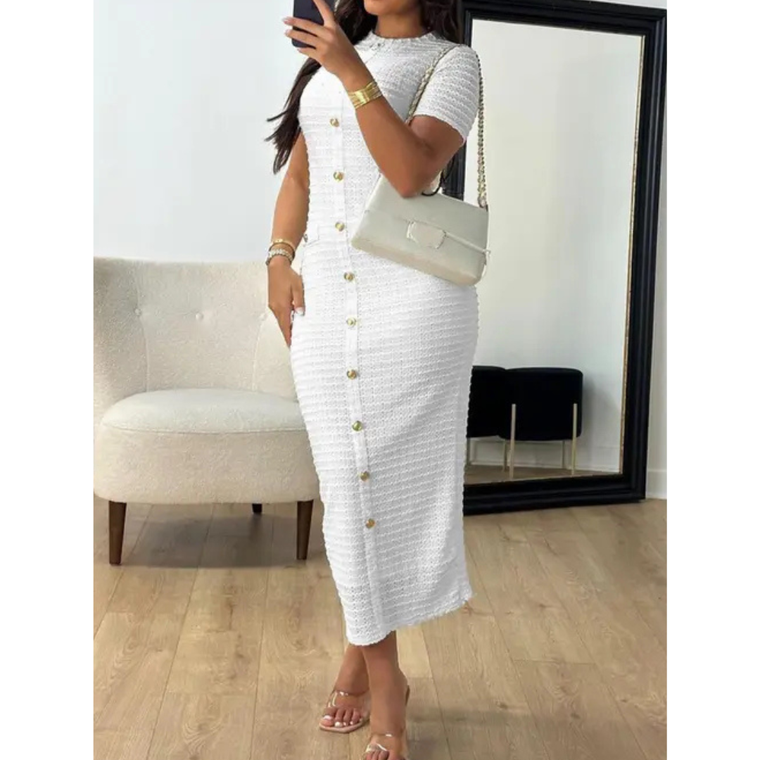 Céleste | Crew Neck Formal Midi Dress