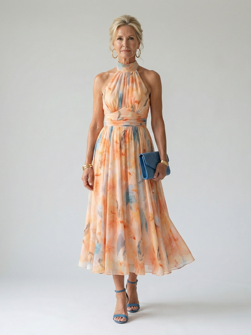 Birtie | Soft Halter Midi Dress