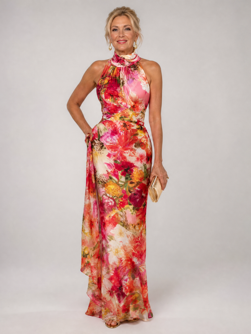 Hassie | Halter Neck Floral Maxi Dress