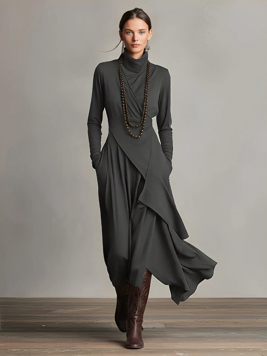 Felisa | Asymmetric Long-Sleeve Dress