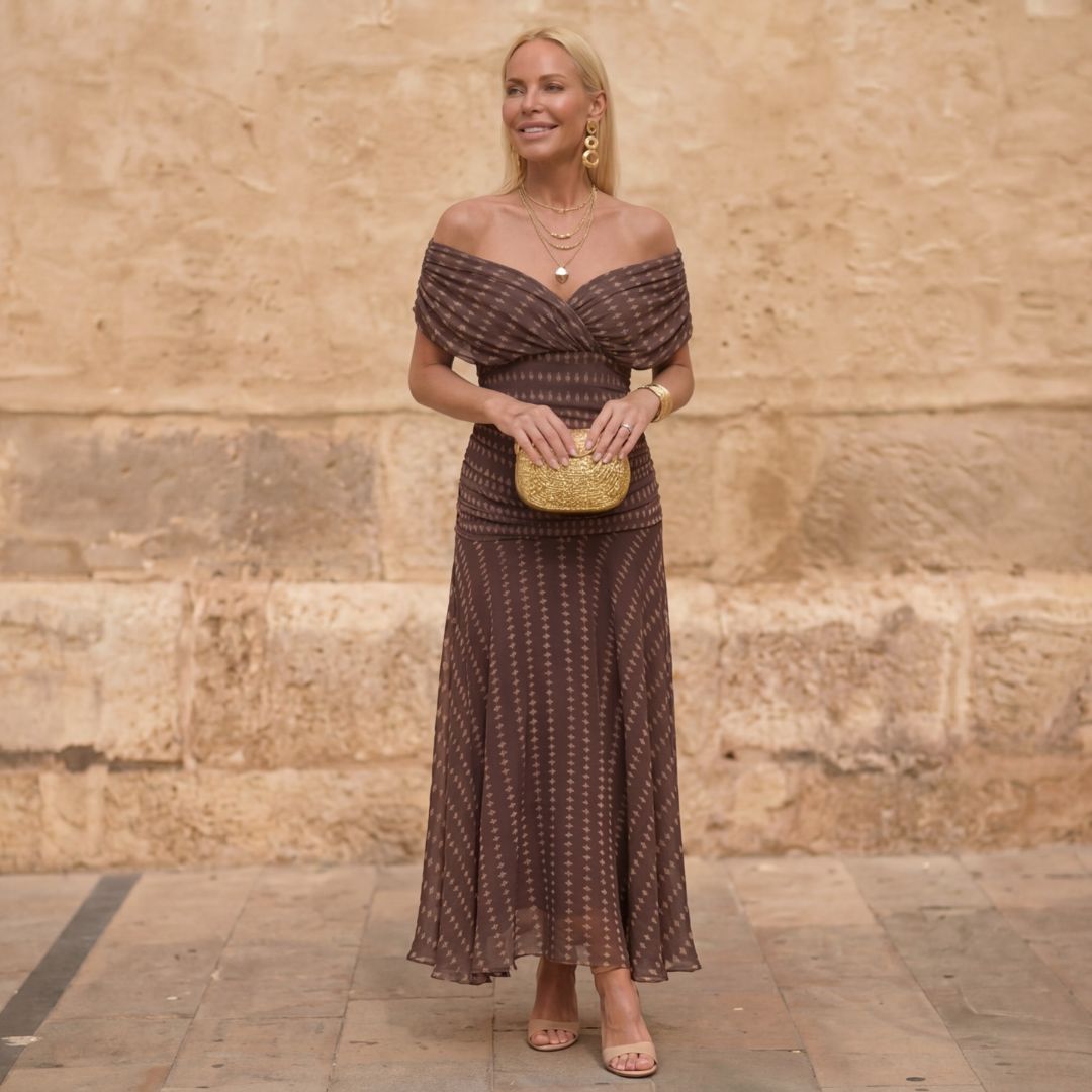 Esmeralda | Geometric Flowing Dress
