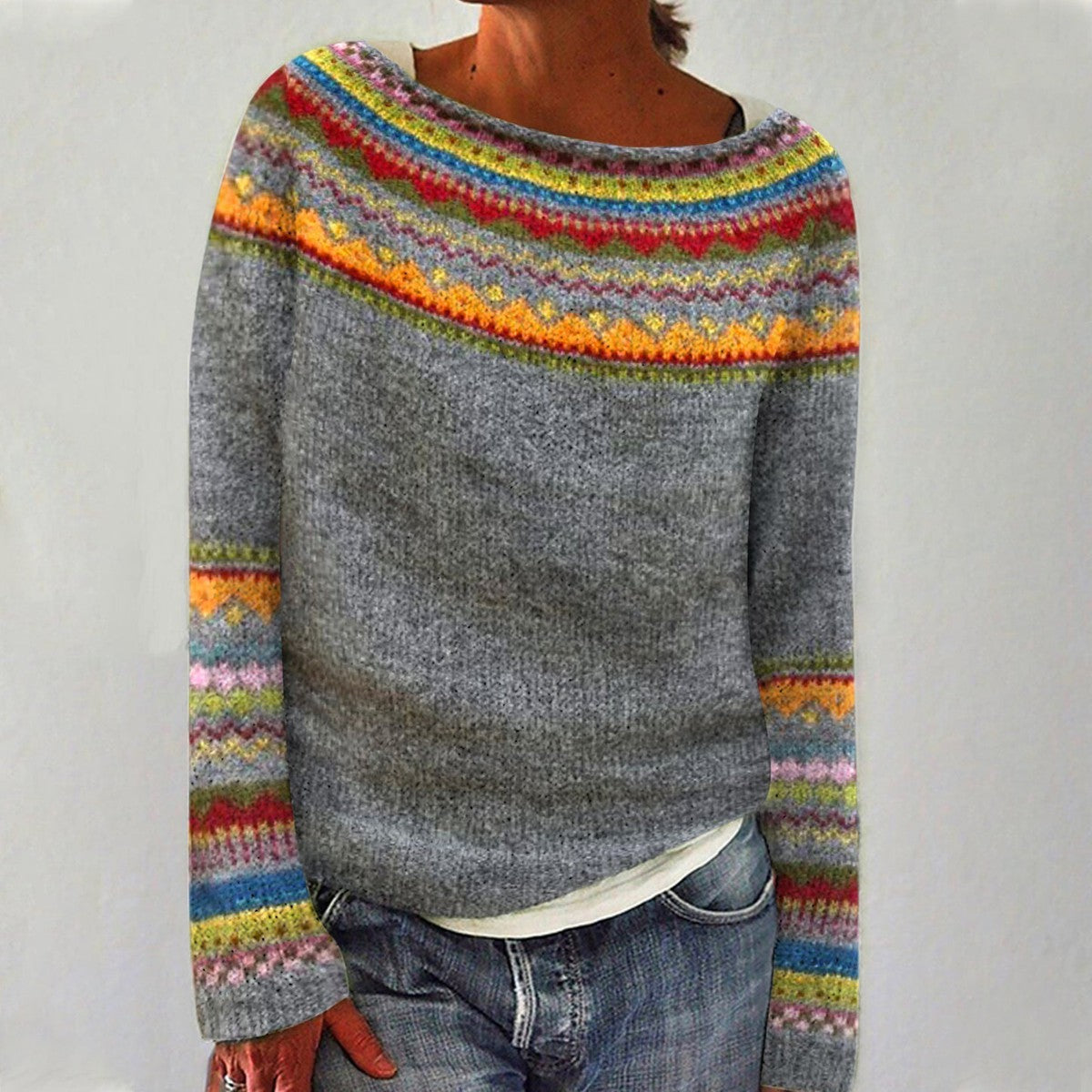 Camille | Multicolor Fair Isle Knit Sweater