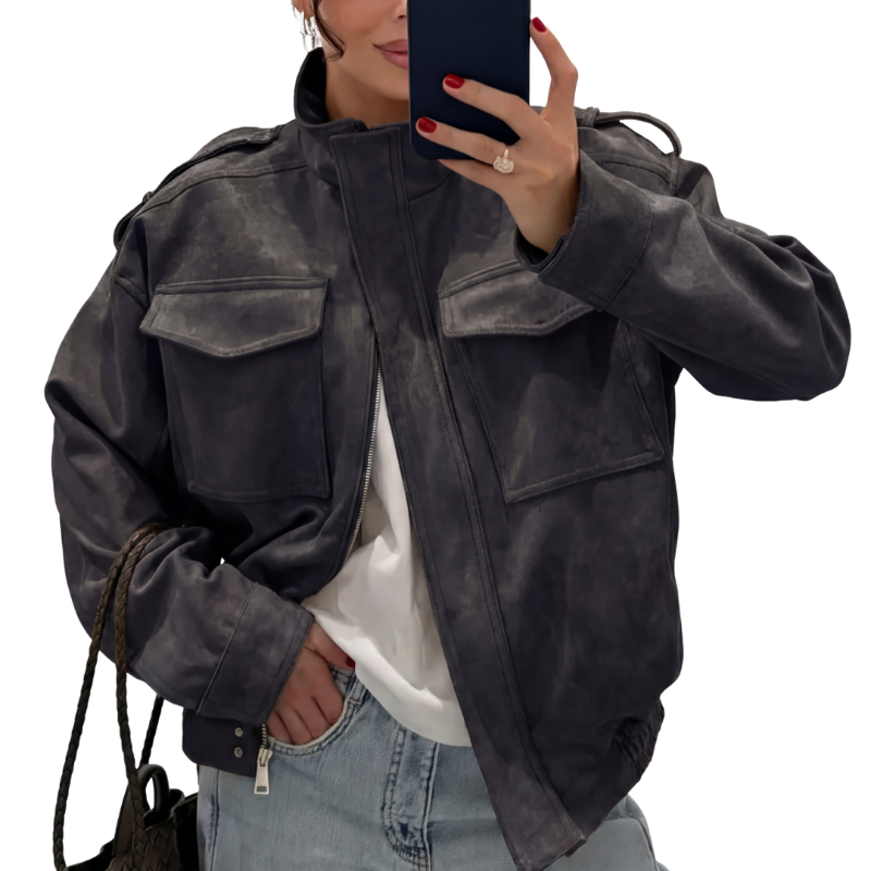 Vivienne | Structured Stand Collar Casual Jacket