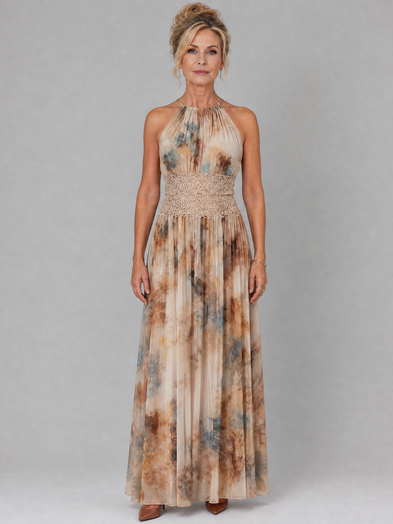 Rosalyn | Floral Halter Maxi Dress