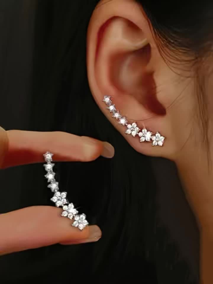 Ursula | Floral Ear Climber Earrings
