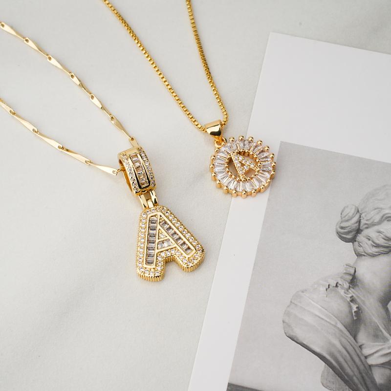 Avery | Initial Pendant Necklace Set of 2