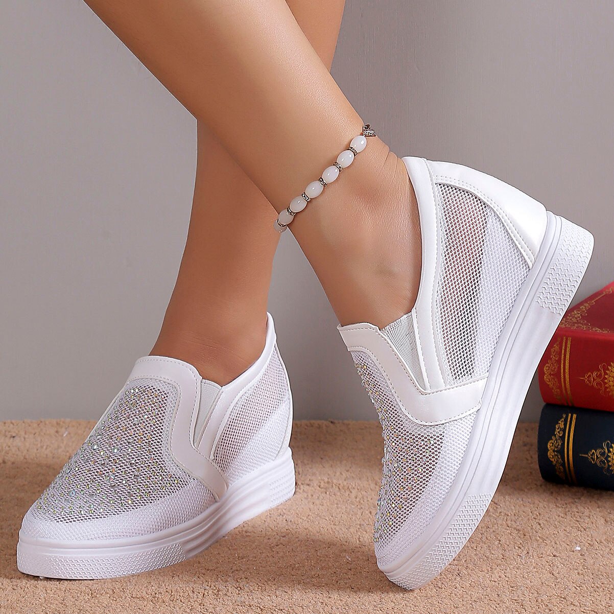 Celeste | Crystal Embellished Sparkle Sneakers