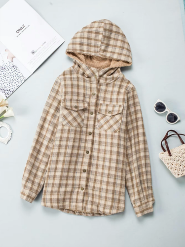 Vivienne | Sherpa-Lined Plaid Hooded Jacket
