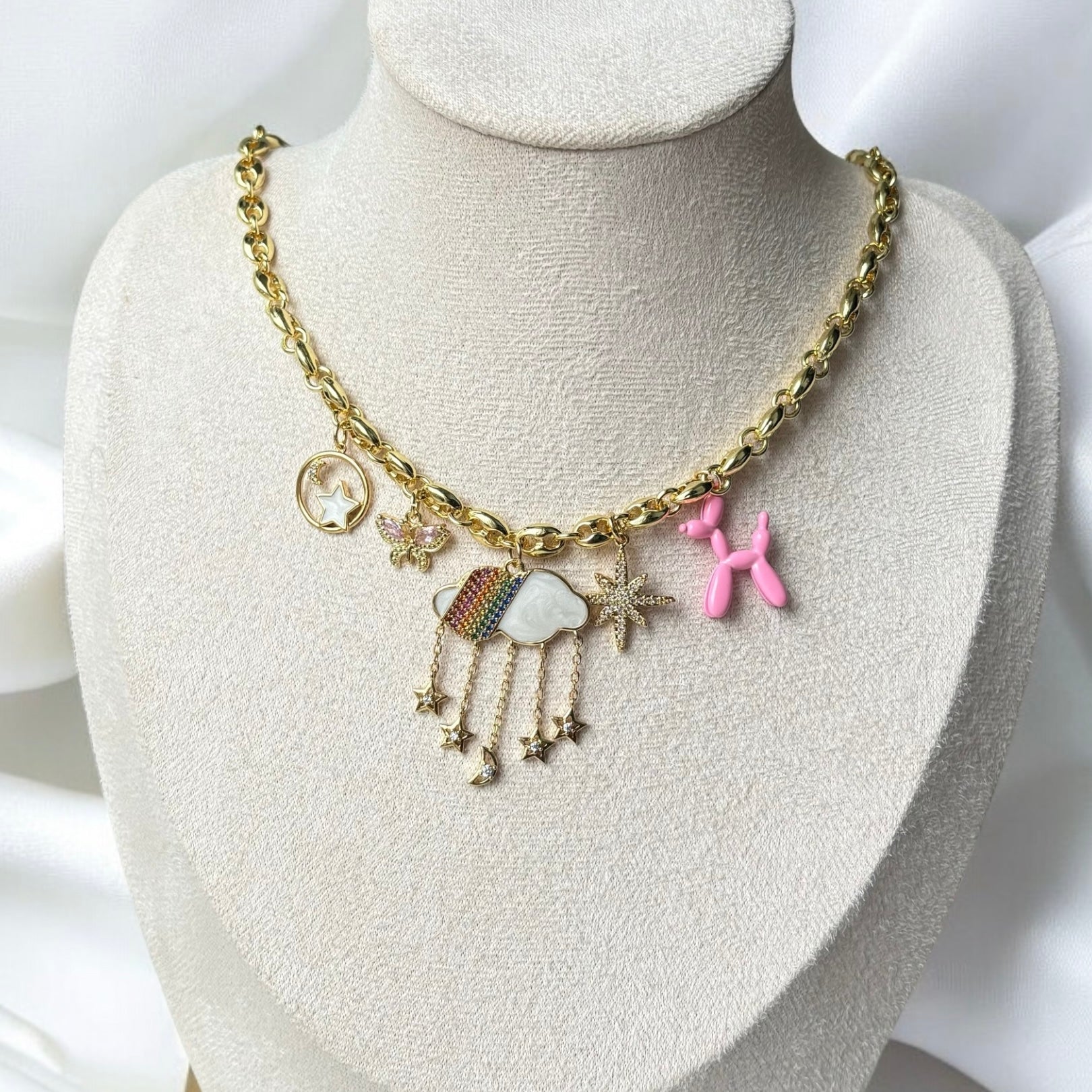 Glenna | Star & Rainbow Charm Necklace
