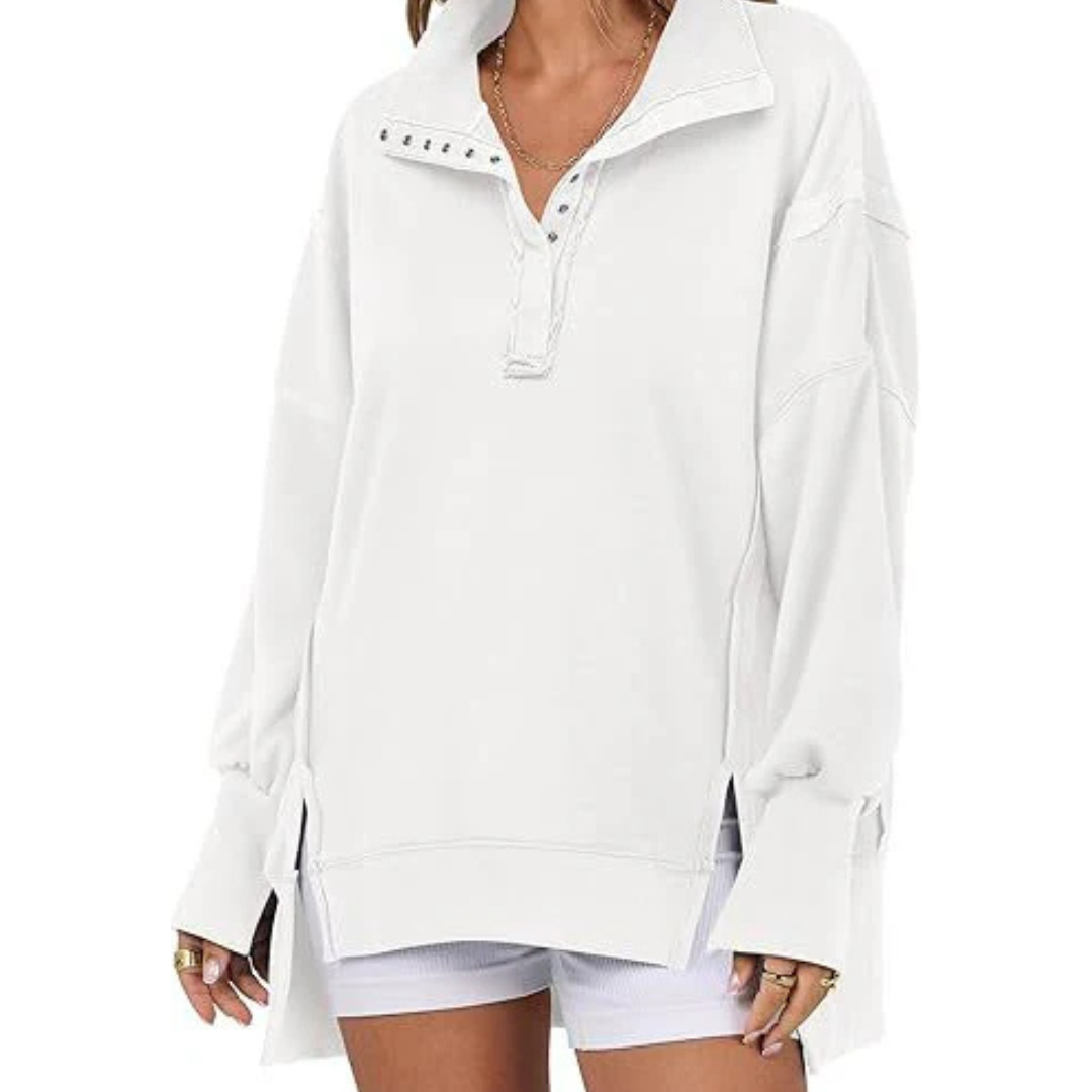 Celeste | Loose High-Low Split Hem Sweatshirt