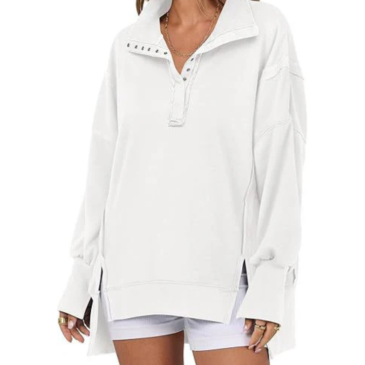 Celeste | Loose High-Low Split Hem Sweatshirt