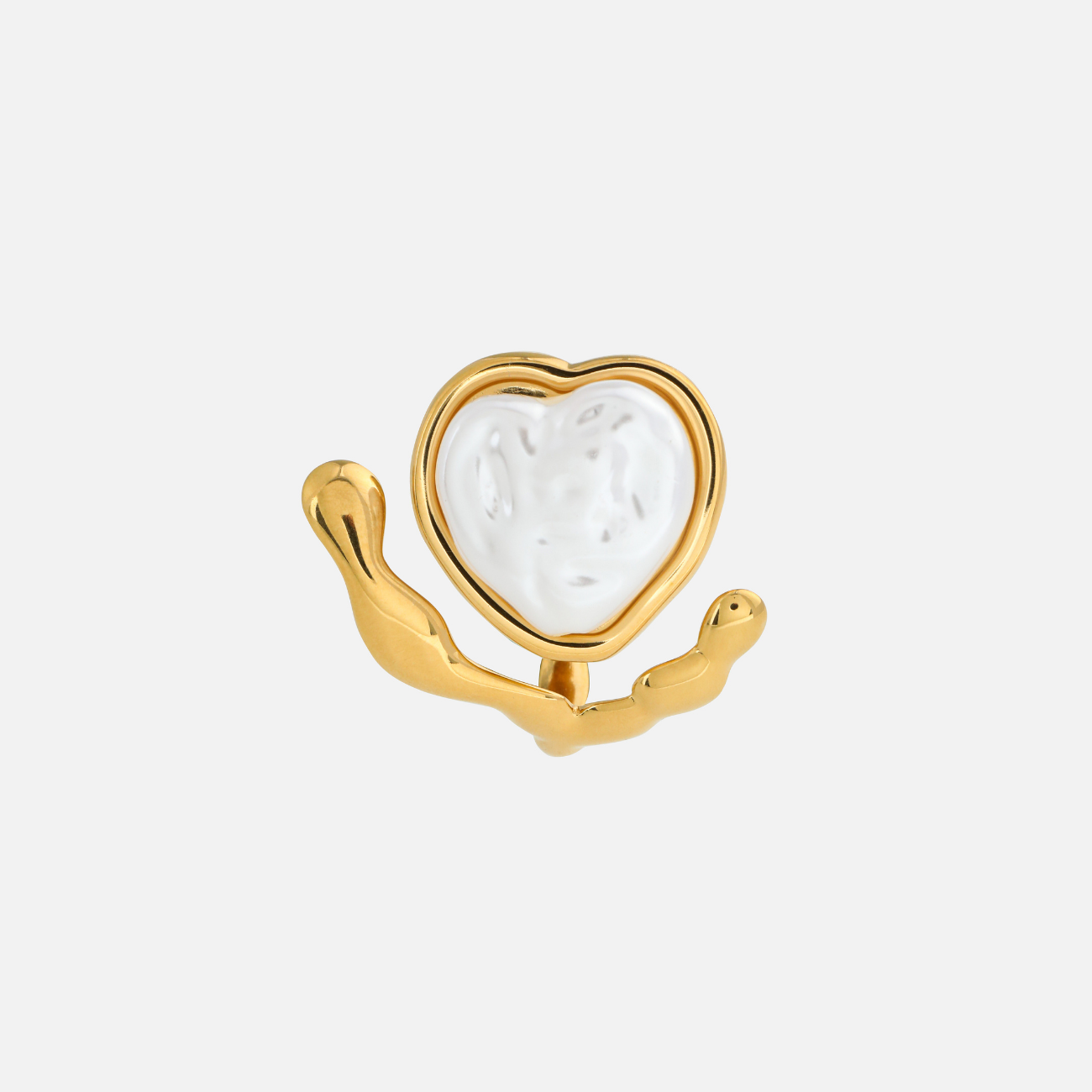 Icelynn | Pearl Heart Adjustable Ring