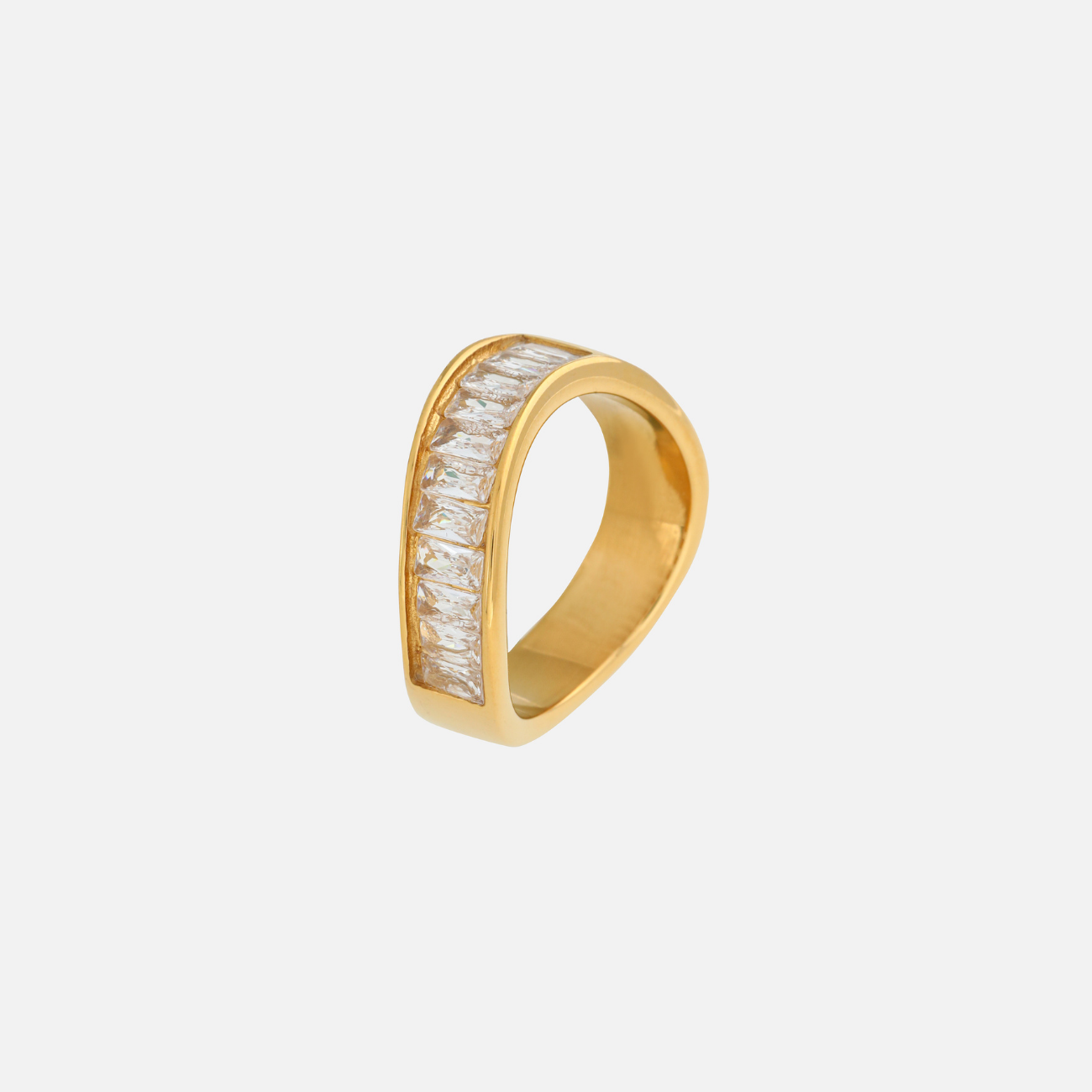 Wia | Sculptural Gold-Tone Crystal Ring