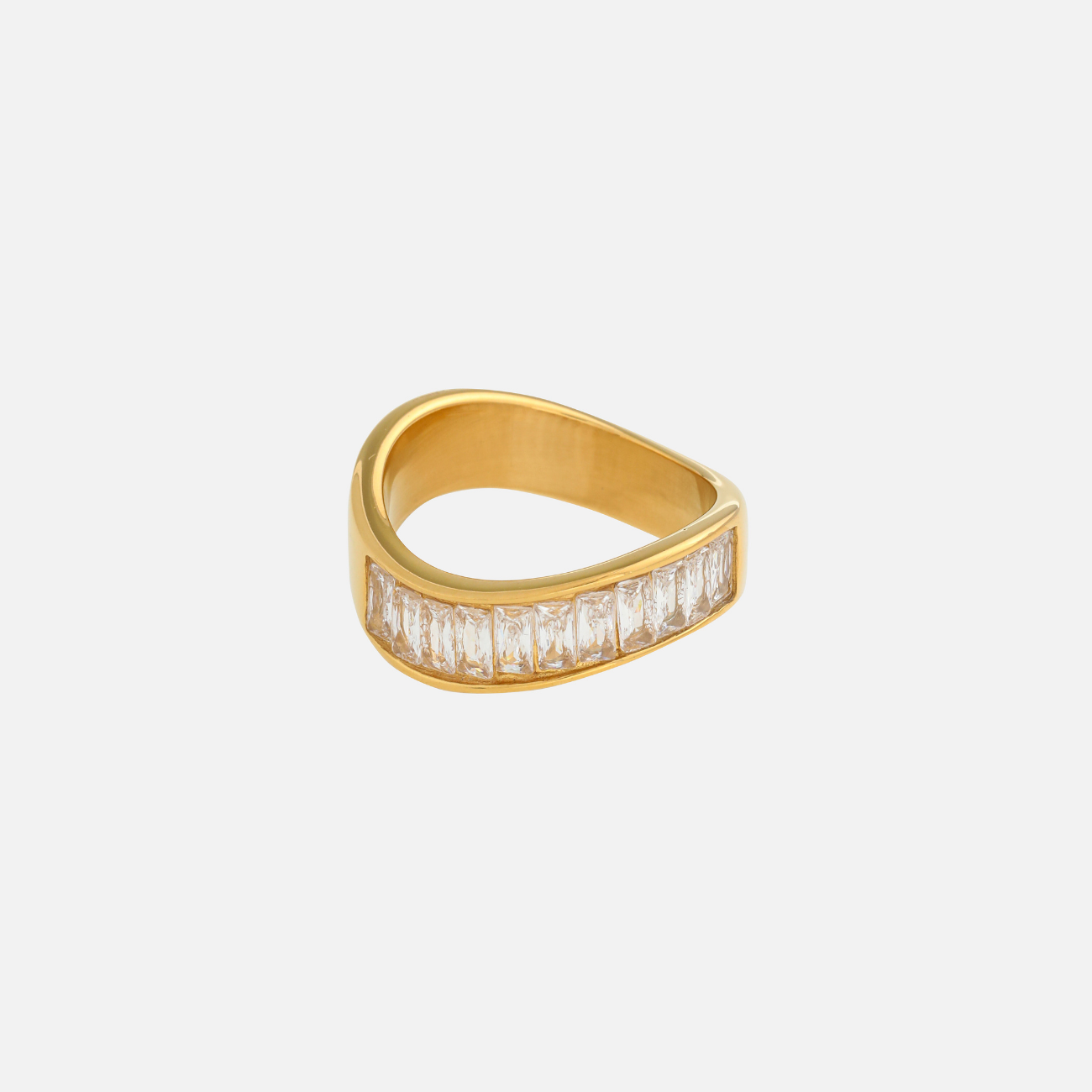 Wia | Sculptural Gold-Tone Crystal Ring